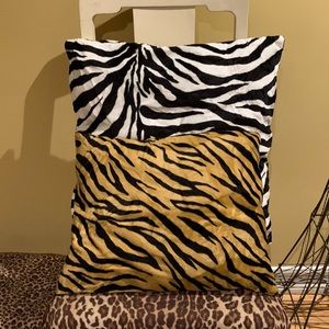 Custom Faux Fur Zebra Pillow size 20” x 20” &/or Custom Tiger Pillow 16” x 13”